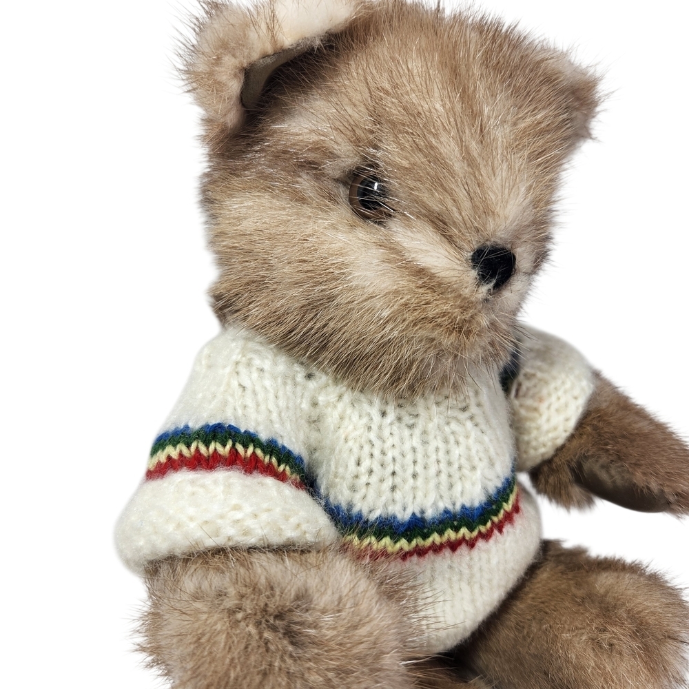 Vintage Real Mink Fur Teddy Bear in Knitted Sweater Rare Small Excellent Cond - Picture 3 of 11